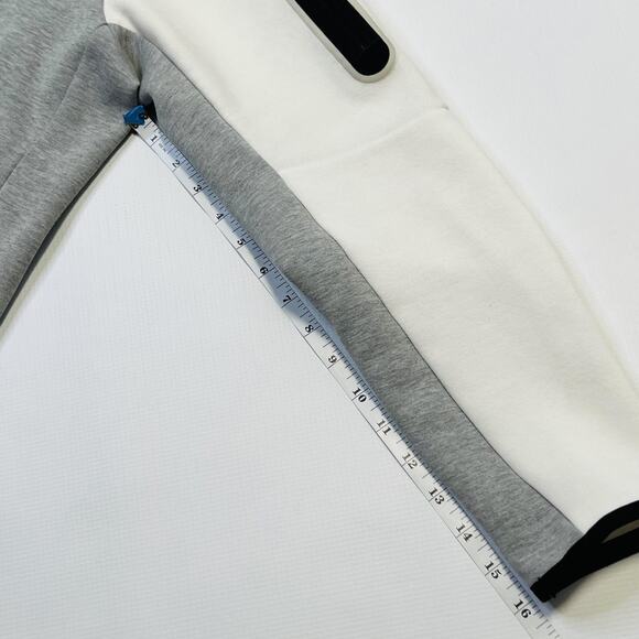 Nike Tech Fleece Hoodie Jacket Mens Large Gray White CU4489-133 Full Zip Pocket - Picture 15 of 15